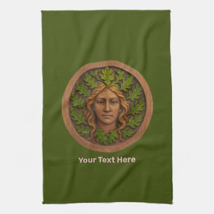 Groene vrouw - Hout Theedoek