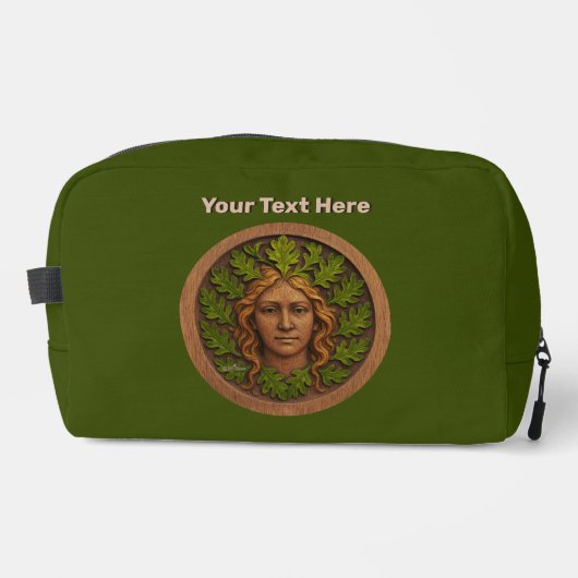 Groene vrouw - Hout Toilettasje (Voorkant)