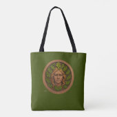 Groene vrouw - Hout Tote Bag (Achterkant)