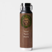 Groene Vrouw - Hout Waterfles (Voorkant)