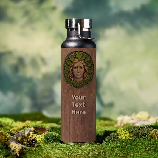 Groene Vrouw - Hout Waterfles (Buiten (Gedraaid) )