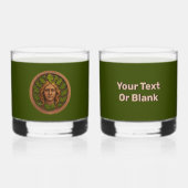 Groene vrouw - Hout Whisky Glas (Voorkant)