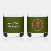 Groene vrouw - Hout Whisky Glas (Achterkant)