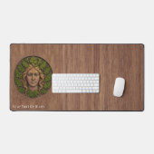 Groene Vrouw - Houten Desk Mat (Keyboard & Muis)