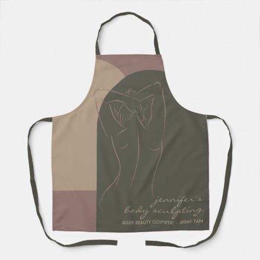 Groene Vrouw Lichaamslichaam Sculpted Contourtros  Schort (Voorkant)