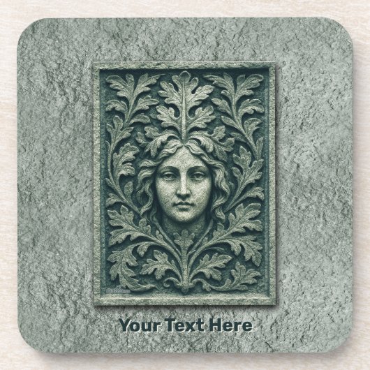 Groene vrouw - Stone Bier Onderzetter (Voorkant)