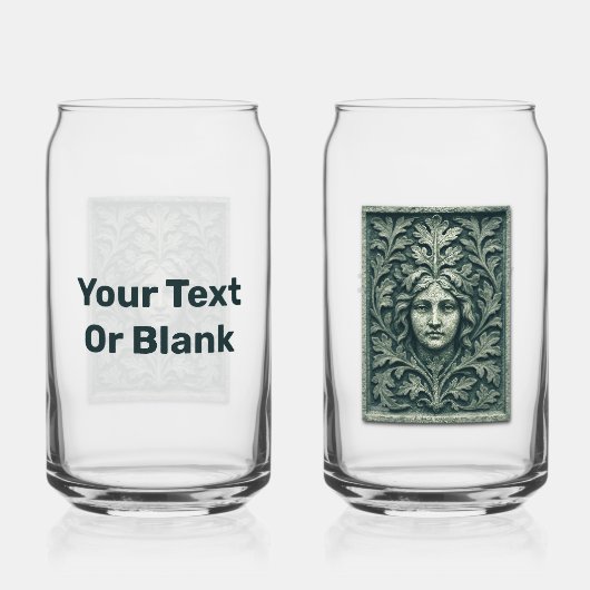 Groene vrouw - Stone Blikvorm Glas (Achterkant)