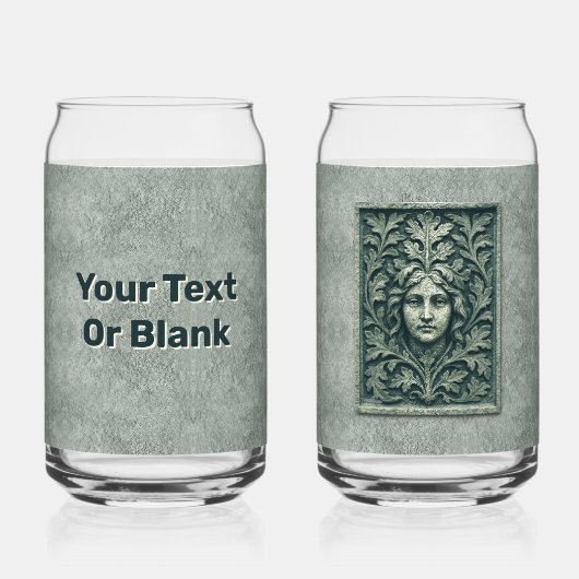 Groene vrouw - Stone Blikvorm Glas (Achterkant)