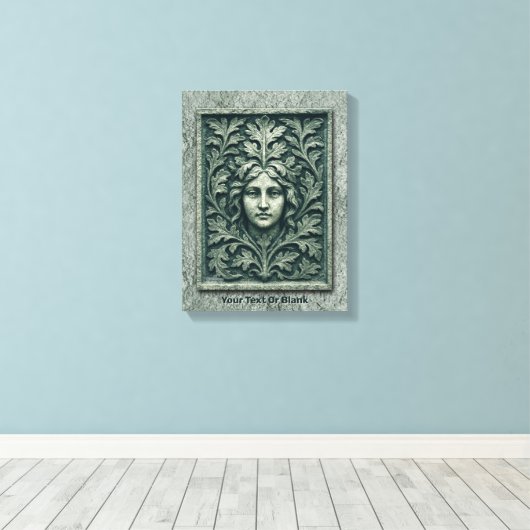 Groene vrouw - Stone Canvas Afdruk (Insitu (Houten vloer))