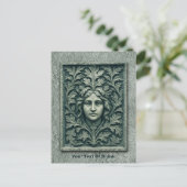 Groene vrouw - Stone Feestdagenkaart (Staand voorkant)