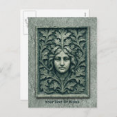 Groene vrouw - Stone Feestdagenkaart (Voorkant / Achterkant)