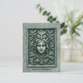 Groene vrouw - Stone Feestdagenkaart