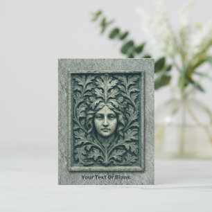 Groene vrouw - Stone Feestdagenkaart
