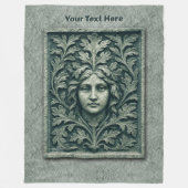 Groene vrouw - Stone Fleece Deken (Voorkant)