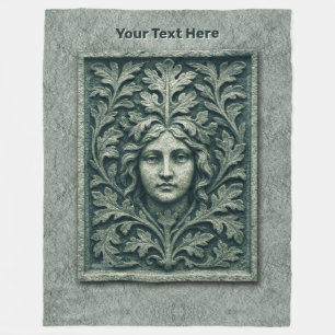 Groene vrouw - Stone Fleece Deken