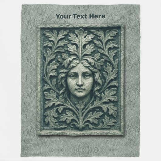 Groene vrouw - Stone Fleece Deken (Voorkant)