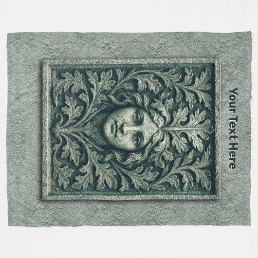Groene vrouw - Stone Fleece Deken (Voorkant (Horizontaal))