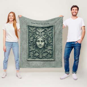 Groene vrouw - Stone Fleece Deken