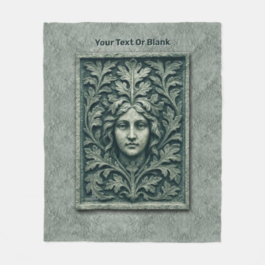 Groene vrouw - Stone Fleece Deken (Voorkant)