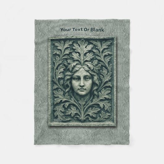 Groene vrouw - Stone Fleece Deken (Voorkant)