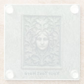 Groene vrouw - Stone Glazen Onderzetter (Achterkant)