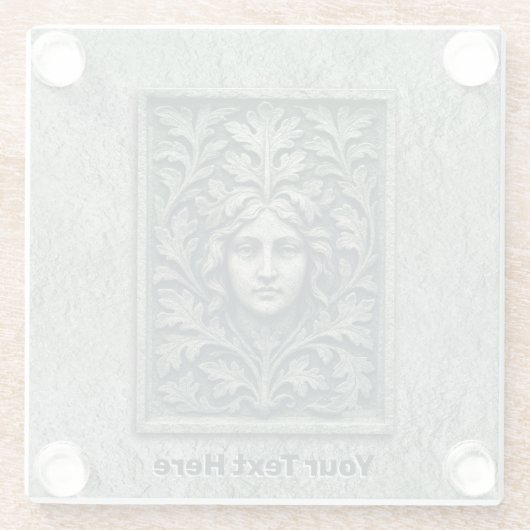 Groene vrouw - Stone Glazen Onderzetter (Achterkant)