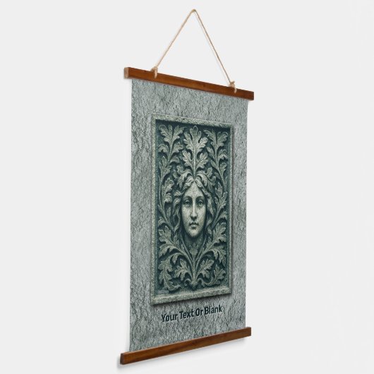 Groene vrouw - Stone Hangend Wandkleed (Gebogen)