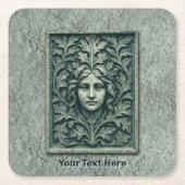 Groene vrouw - Stone Kartonnen Onderzetters (Voorkant)