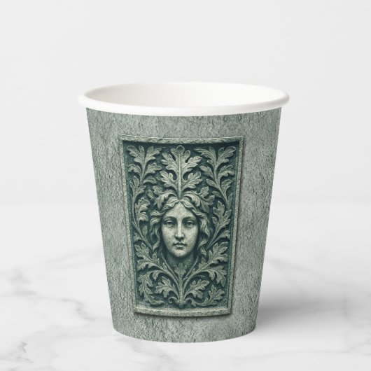 Groene vrouw - Stone Papieren Bekers (Voorkant)