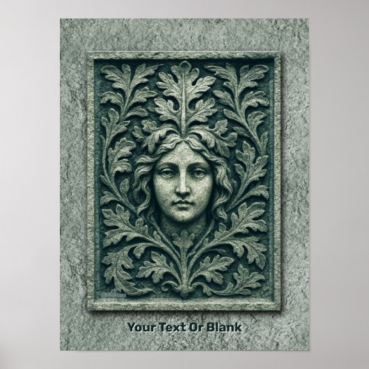 Groene vrouw - Stone Poster (Voorkant)