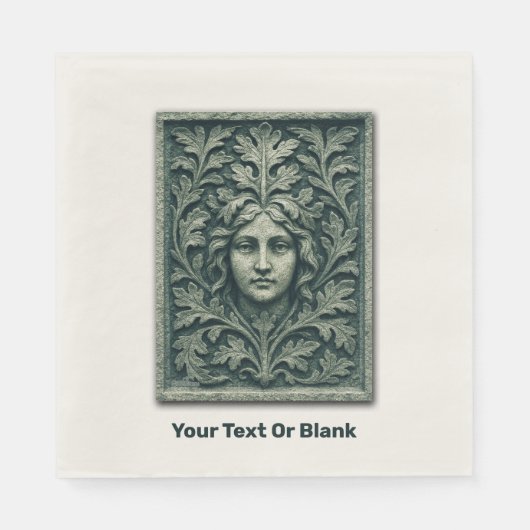 Groene vrouw - Stone Servet (Voorkant)