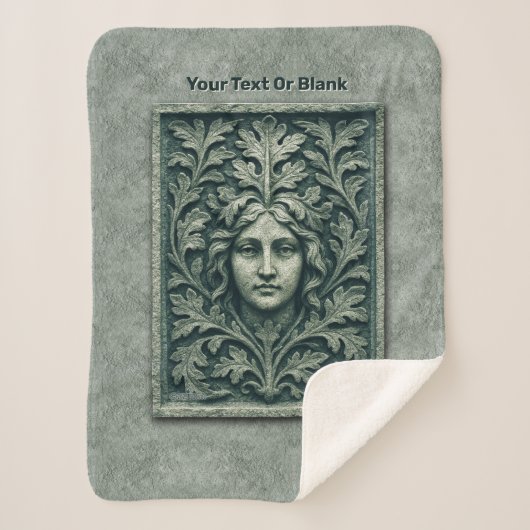 Groene vrouw - Stone Sherpa Deken (Voorkant)