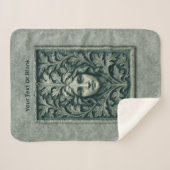 Groene vrouw - Stone Sherpa Deken (Voorkant (horizontaal))
