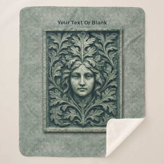Groene vrouw - Stone Sherpa Deken (Voorkant)