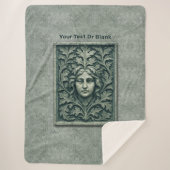 Groene vrouw - Stone Sherpa Deken (Voorkant)