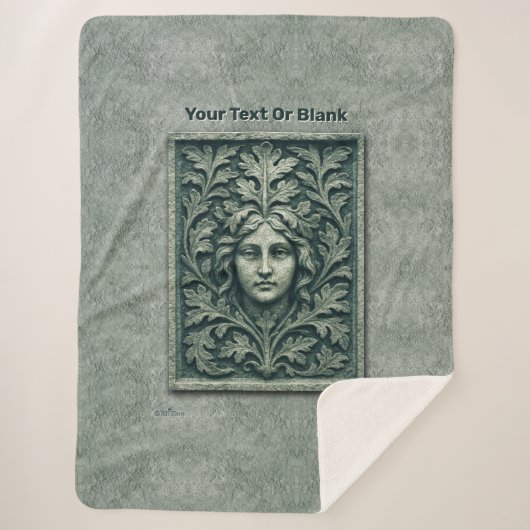 Groene vrouw - Stone Sherpa Deken (Voorkant)