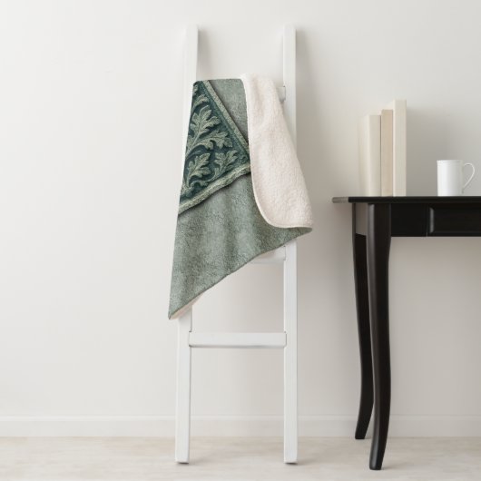 Groene vrouw - Stone Sherpa Deken (In situ)