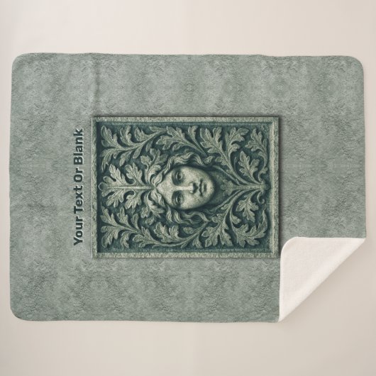 Groene vrouw - Stone Sherpa Deken (Voorkant (horizontaal))
