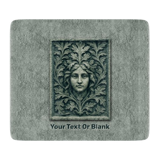 Groene vrouw - Stone Snijplank (Voorkant)