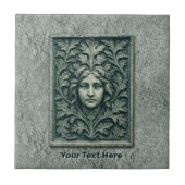Groene vrouw - Stone Tegeltje (Voorkant)