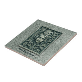 Groene vrouw - Stone Tegeltje