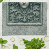 Groene vrouw - Stone Theedoek (Gevouwen)