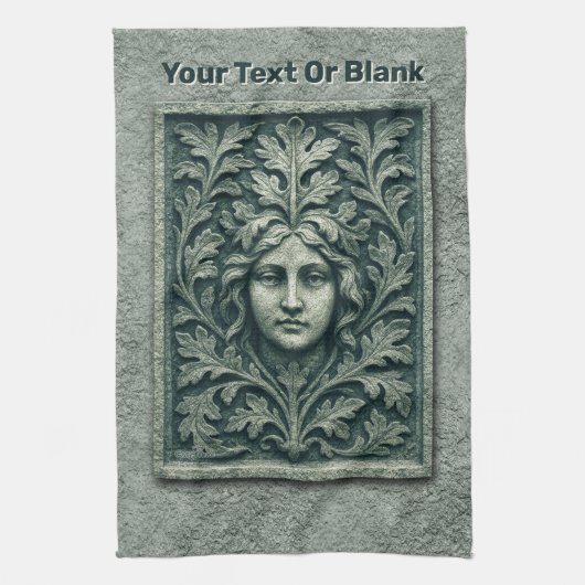 Groene vrouw - Stone Theedoek (Verticaal)