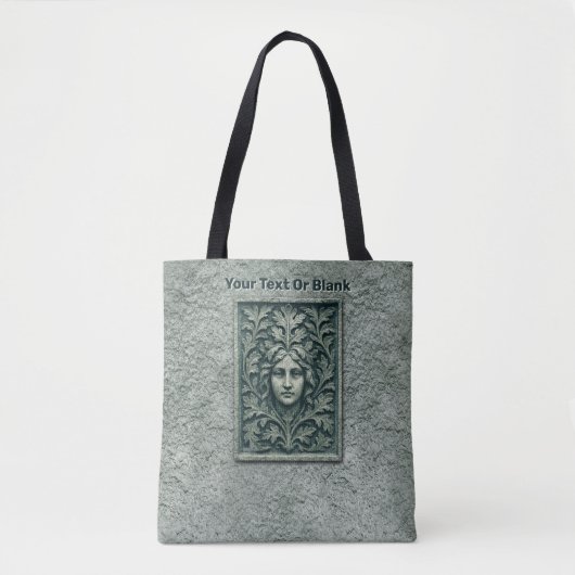 Groene vrouw - Stone Tote Bag (Voorkant)