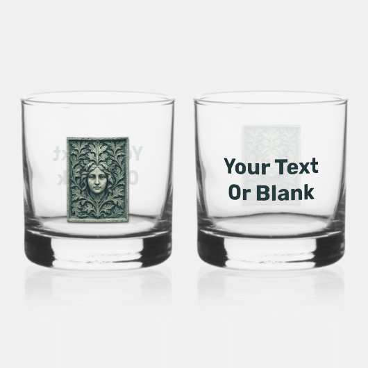 Groene vrouw - Stone Whisky Glas (Voorkant)