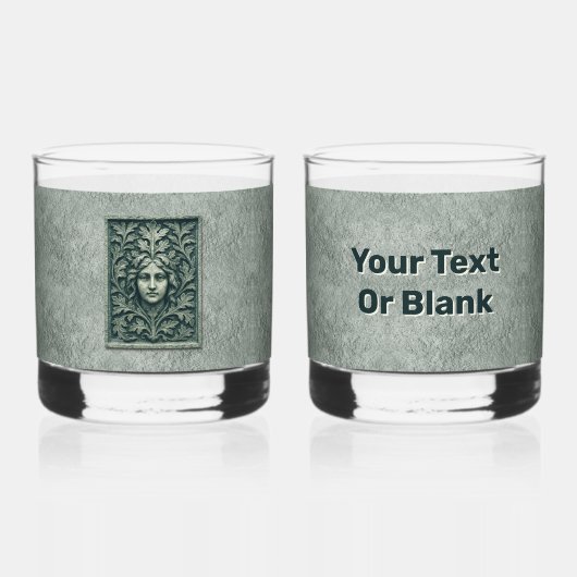Groene vrouw - Stone Whisky Glas (Voorkant)