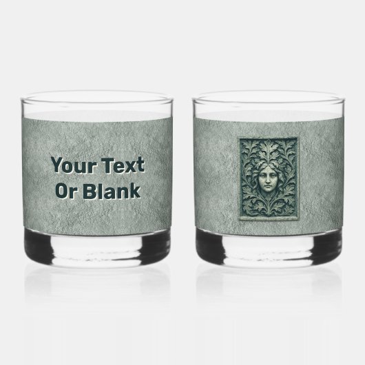 Groene vrouw - Stone Whisky Glas (Achterkant)