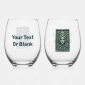 Groene vrouw - Stone Wijnglas Zonder Voet (Achterkant)