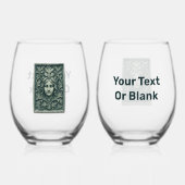 Groene vrouw - Stone Wijnglas Zonder Voet (Voorkant)