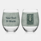 Groene vrouw - Stone Wijnglas Zonder Voet (Achterkant)